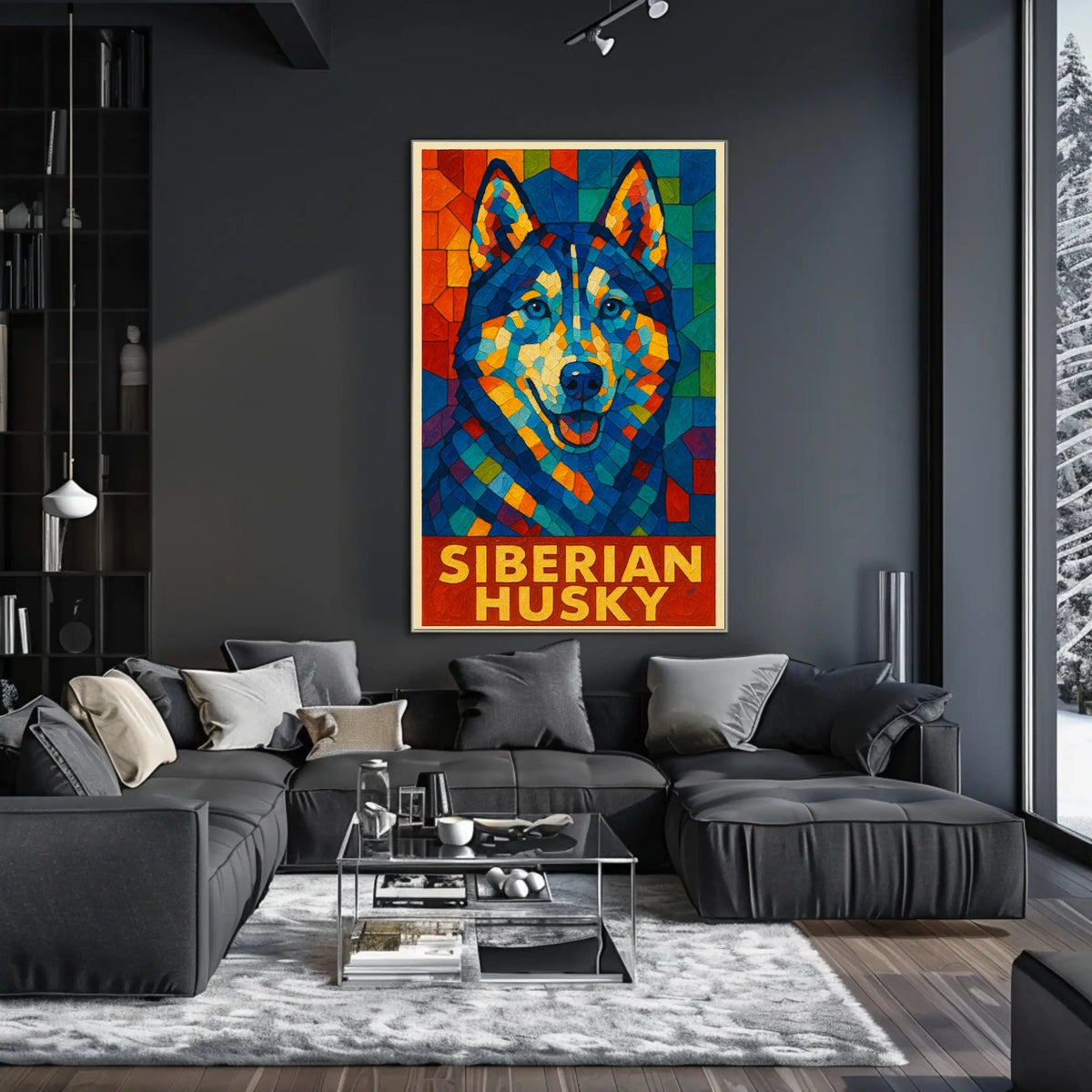 Siberian Husky Mosaic Art Poster