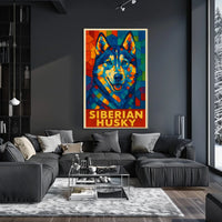 Siberian Husky Mosaic Art Poster
