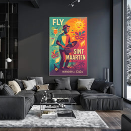 Sint Maarten Island Festive Travel Poster PosterGoat