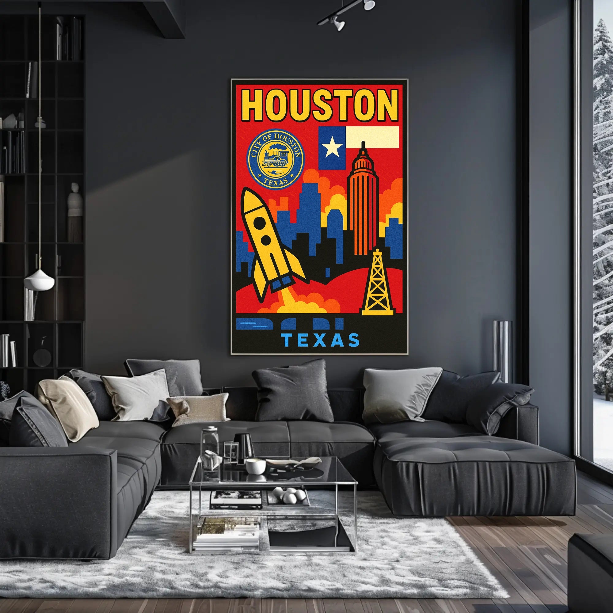 Vibrant Houston Poster PosterGoat