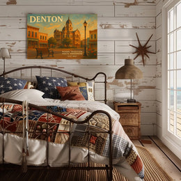 Denton Travel Poster: Heritage Meets Future Art