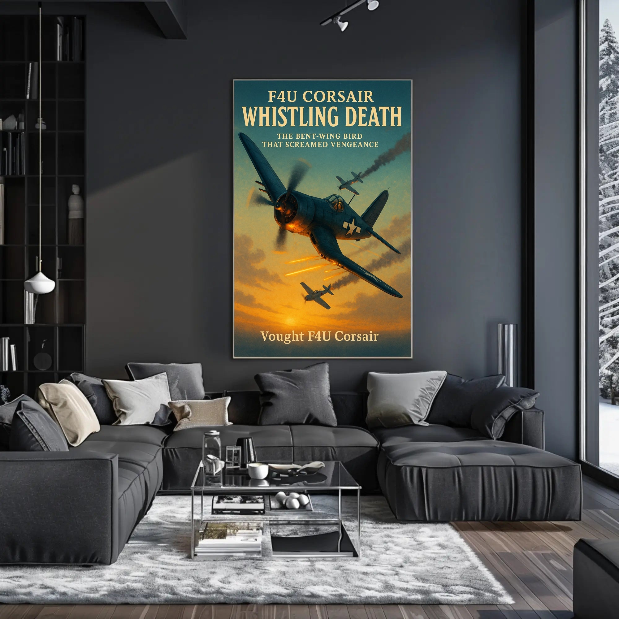 F4U Corsair Fighter WWII Poster