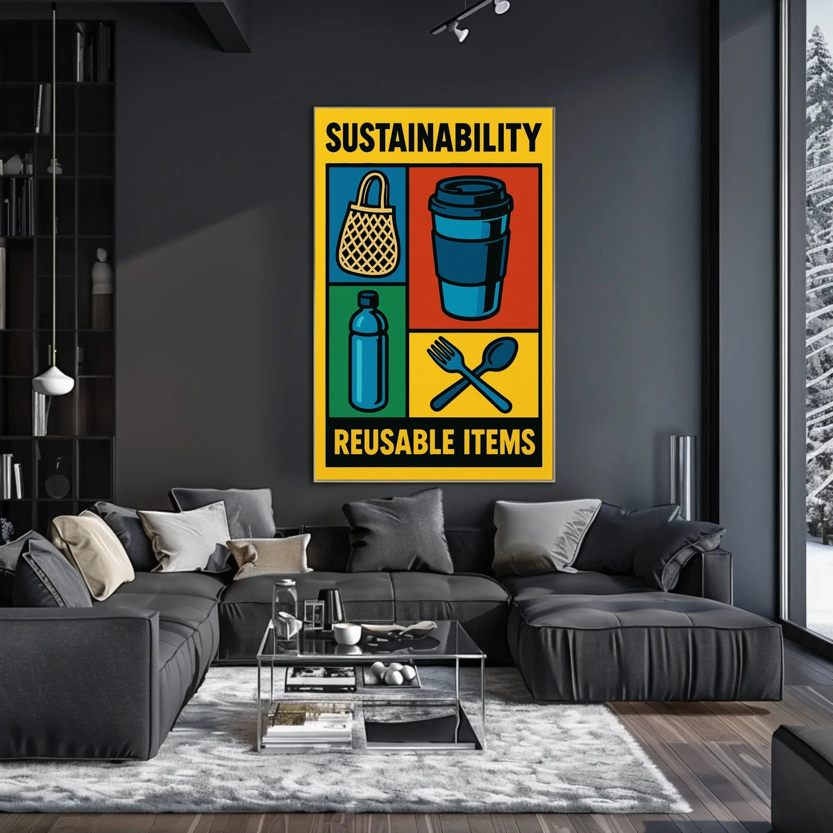 Sustainability Reusable Items Poster