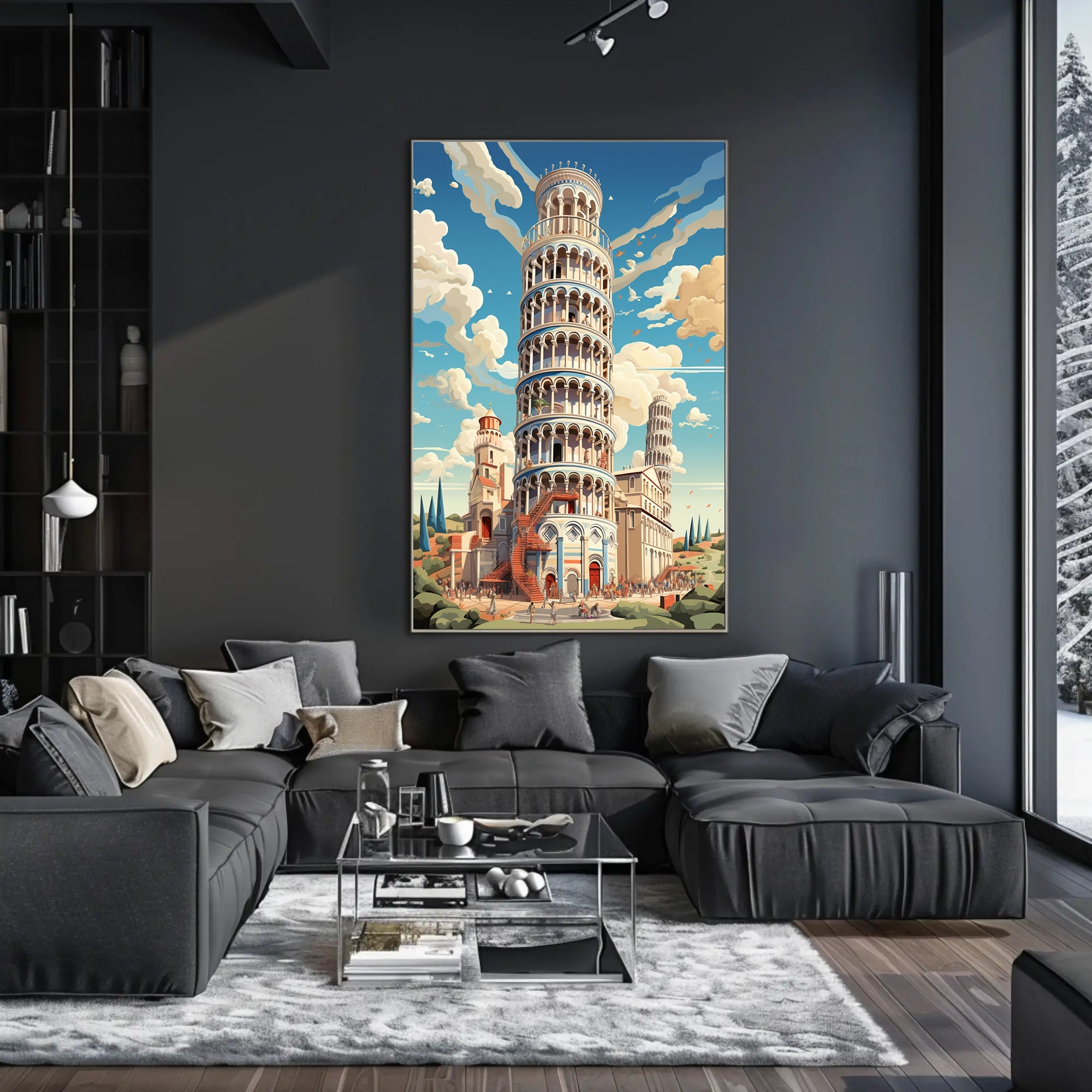 The Leaning Tower Of Pisa Artistic Poster PosterGoat