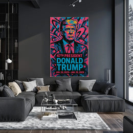 Commanding Colors Donald Trump in Pop Art Poster