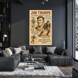 Jim Thorpe Legendary Sports Icon Poster