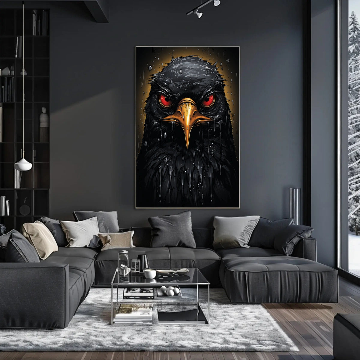 Fierce Black Bird Poster: Strength and Mystery