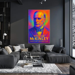 William McKinley 25th President of the United States Neon Gradient Overlay Poster
