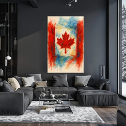 Canadian Maple Leaf Watercolor Poster