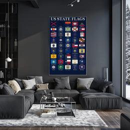 American State Flags with Playful Twist Educational or Infographic Poster