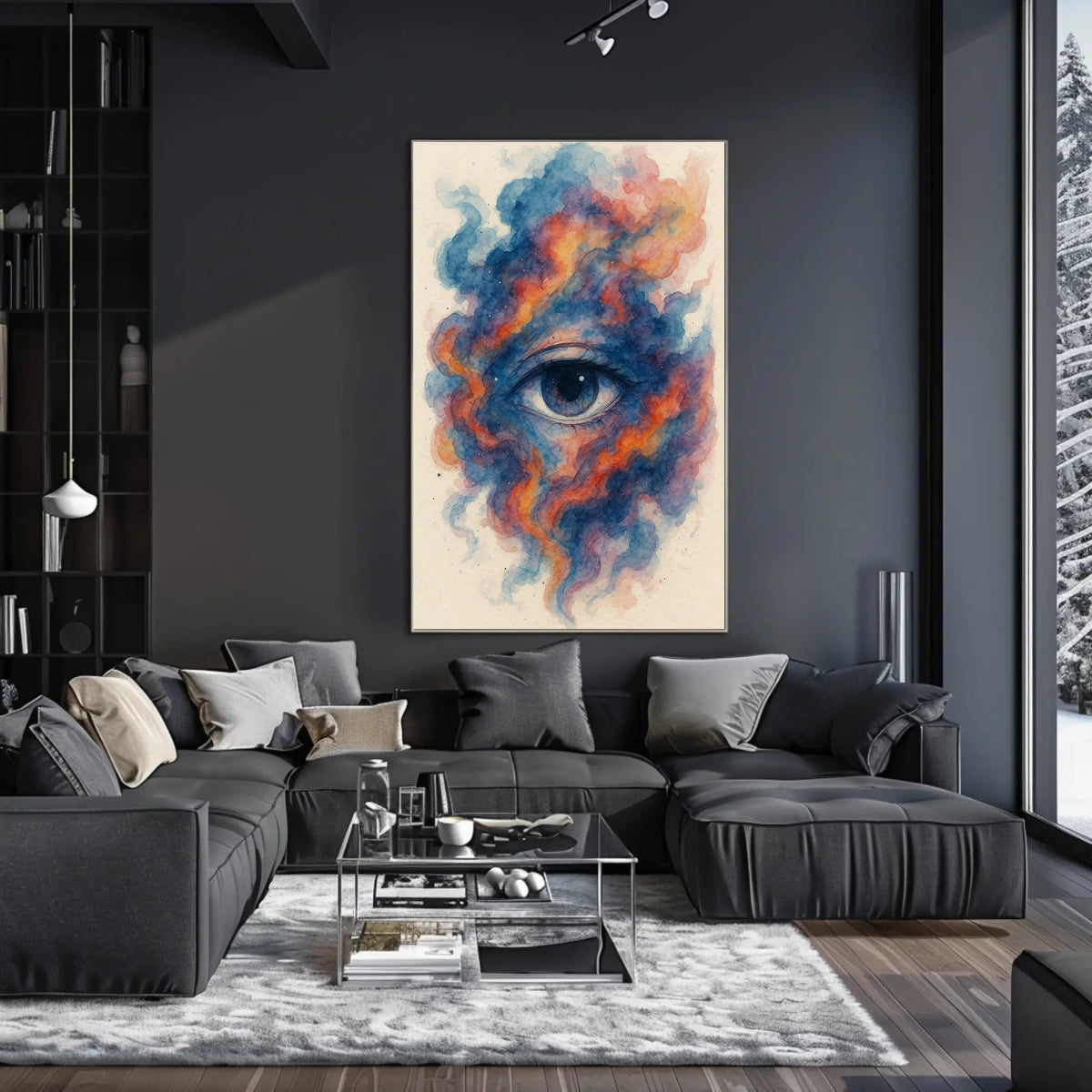Ethereal Eye Watercolor Abstract Artistic Poster