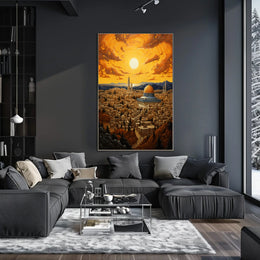 Golden Dome Cityscape in Jerusalem Cultural or Heritage Poster