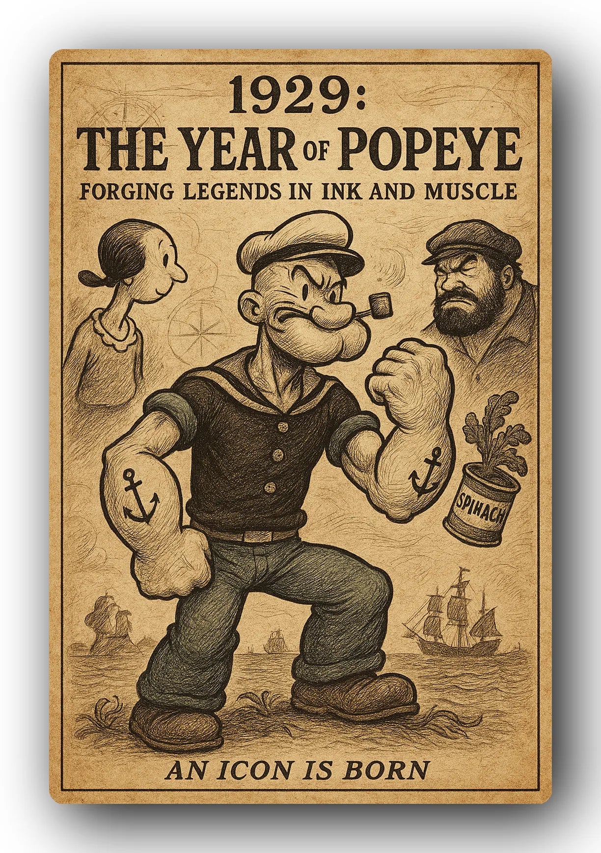 Popeye 1929 Art Trading Card POP-195