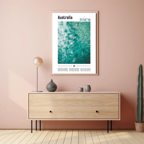 Australia Surfer Scenic Adventure Travel Poster