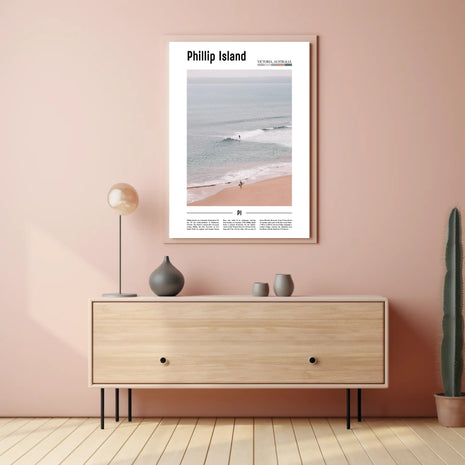 Phillip Island surfing adventure vintage travel poster