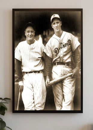 Vintage Detroit Baseball Players Sepia Sports Poster