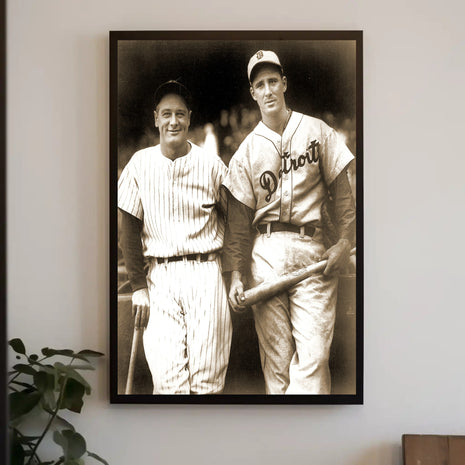 Vintage Detroit Baseball Players Sepia Sports Poster