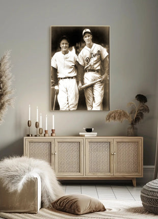 Vintage Detroit Baseball Players Sepia Sports Poster