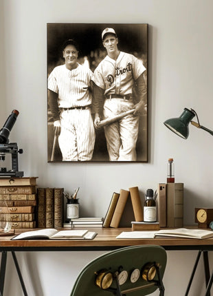 Vintage Detroit Baseball Players Sepia Sports Poster
