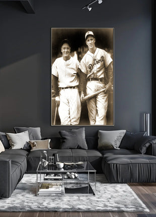 Vintage Detroit Baseball Players Sepia Sports Poster