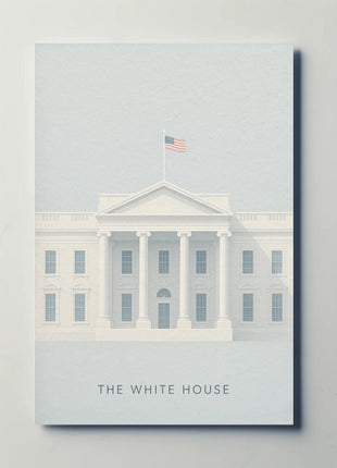 White House Landmark Illustration Historical or Presidential Poster