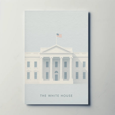 White House Landmark Illustration Historical or Presidential Poster
