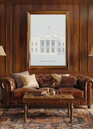 White House Landmark Illustration Historical or Presidential Poster