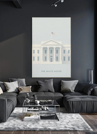 White House Landmark Illustration Historical or Presidential Poster