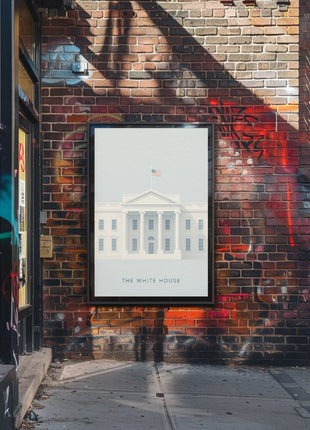 White House Landmark Illustration Historical or Presidential Poster
