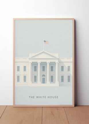 White House Landmark Illustration Historical or Presidential Poster