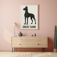 Majestic Great Dane Minimalist Design Dog Breed Poster