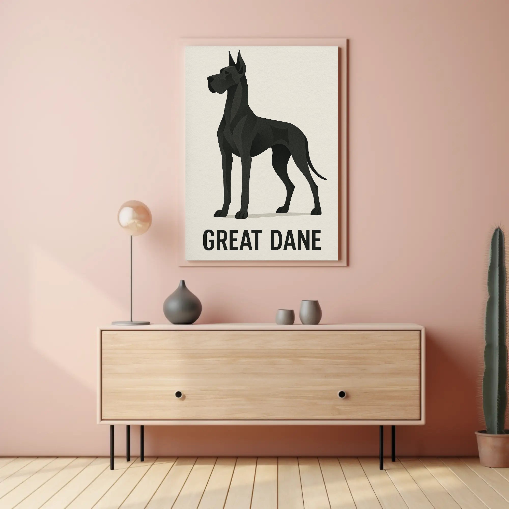 Majestic Great Dane Minimalist Design Dog Breed Poster