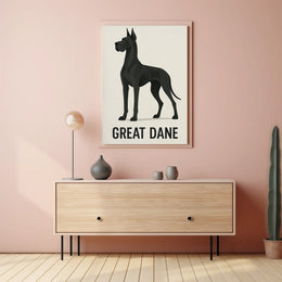 Majestic Great Dane Minimalist Design Dog Breed Poster