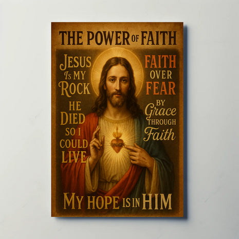 Jesus Sacred Heart Faith Inspirational Heritage Poster
