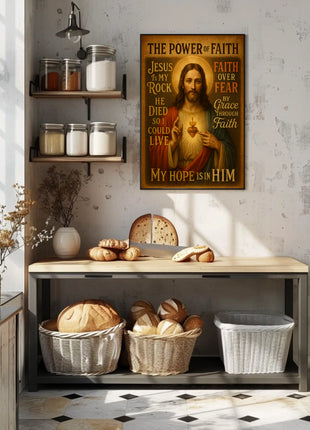 Jesus Sacred Heart Faith Inspirational Heritage Poster