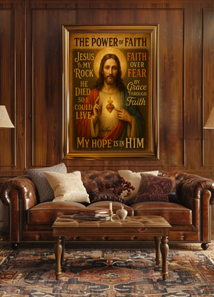 Jesus Sacred Heart Faith Inspirational Heritage Poster