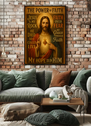 Jesus Sacred Heart Faith Inspirational Heritage Poster
