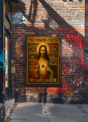 Jesus Sacred Heart Faith Inspirational Heritage Poster
