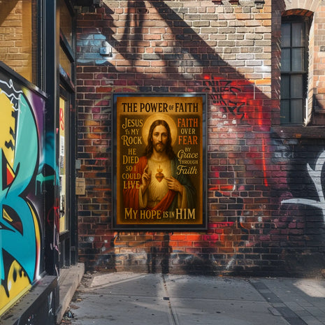 Jesus Sacred Heart Faith Inspirational Heritage Poster