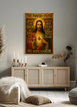 Jesus Sacred Heart Faith Inspirational Heritage Poster