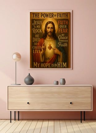 Jesus Sacred Heart Faith Inspirational Heritage Poster