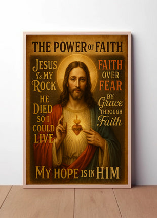 Jesus Sacred Heart Faith Inspirational Heritage Poster