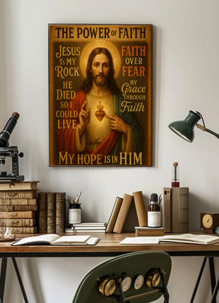 Jesus Sacred Heart Faith Inspirational Heritage Poster