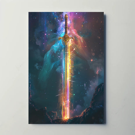 Epic Sword in Cosmic Fantasy Futuristic Sci-Fi Poster