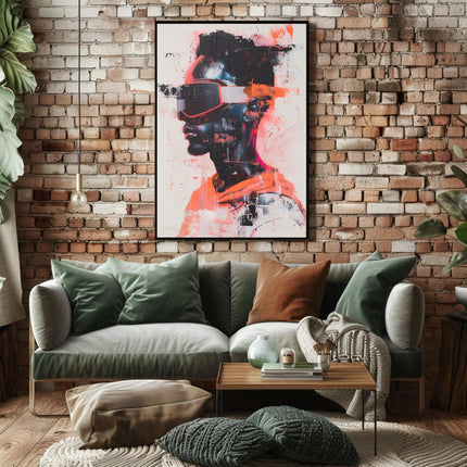 Futuristic Visionary with VR Goggles Sci-Fi Poster