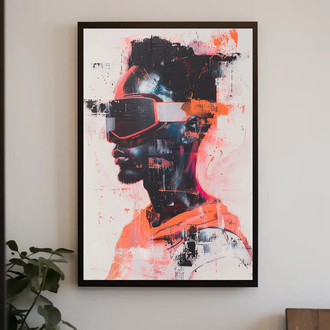 Futuristic Visionary with VR Goggles Sci-Fi Poster