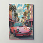 Vintage Miami Art Deco Car Travel Poster