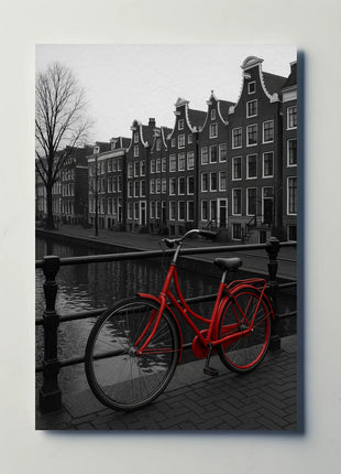 Amsterdam Red Bicycle Nostalgia Travel Poster