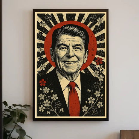 Smiling Leader Vintage Mid-Century Political Propaganda Poster