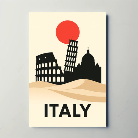 Italy's Iconic Landmarks Modern Travel Poster